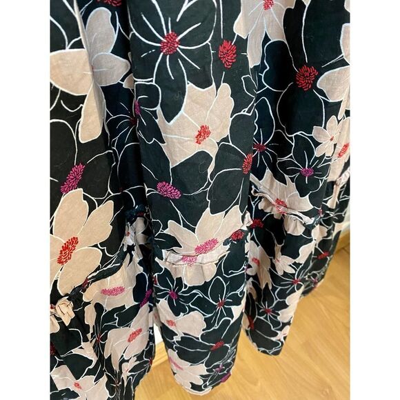 Who What Wear Black Floral Midi Dress - Picture 4 of 11